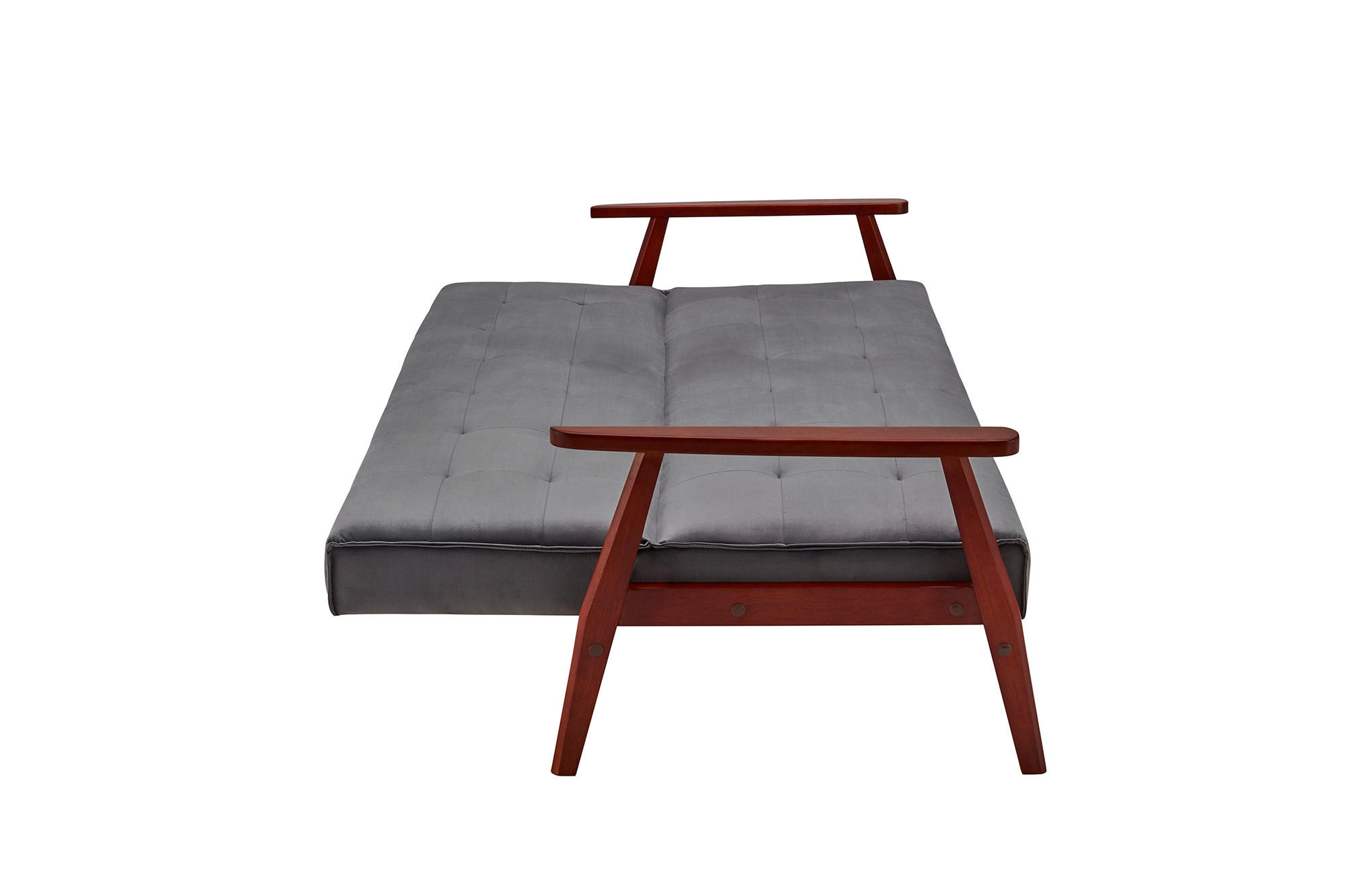 SCHLAFSOFA in Samt Kirschbaumfarben, Dunkelgrau  - Kirschbaumfarben/Dunkelgrau, MODERN, Holz/Textil (190/81/85cm) - Livetastic