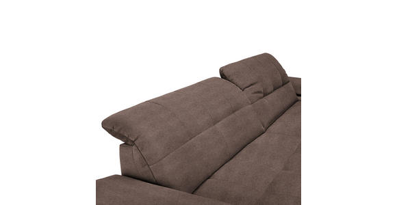 ECKSOFA in Mikrofaser Hellbraun  - Chromfarben/Hellbraun, Design, Textil/Metall (265/180cm) - Carryhome