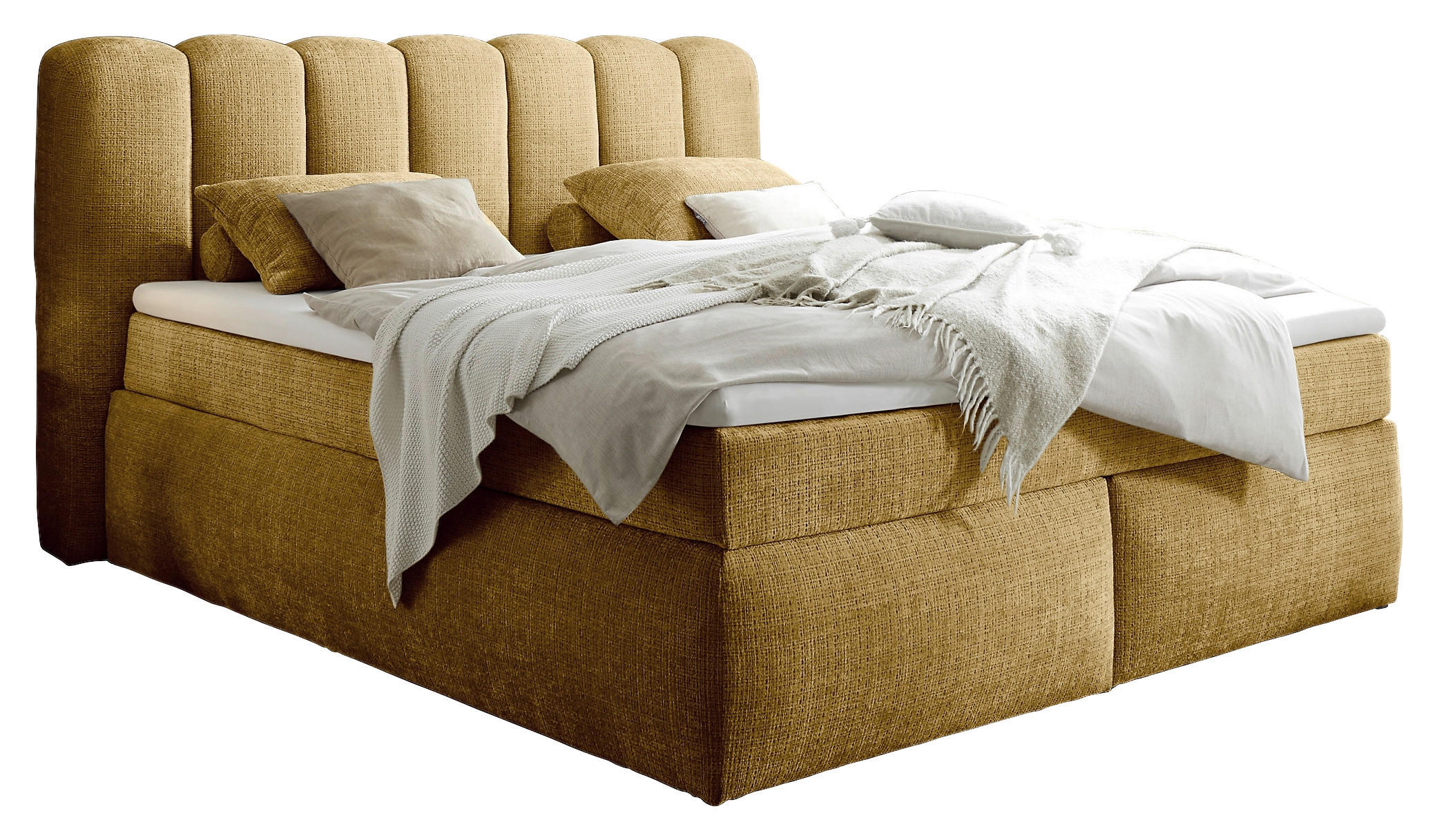 BOXSPRINGBETT 200/220 cm  in Goldfarben  - Goldfarben/Schwarz, LIFESTYLE, Holzwerkstoff/Kunststoff (200/220cm) - Boxxx