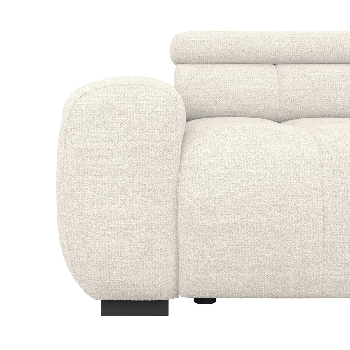 BIGSOFA Webstoff Greige  - Greige/Schwarz, Design, Kunststoff/Textil (248/77-97/108cm) - Welnova