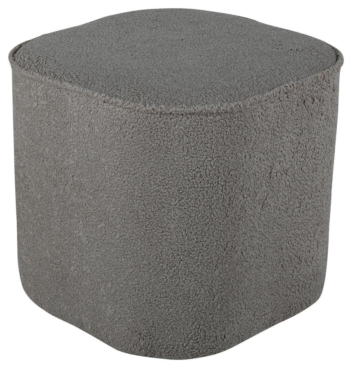 POUF Teddystoff Grau 44/41/44 cm  - Grau, Design, Textil (44/41/44cm) - Livetastic
