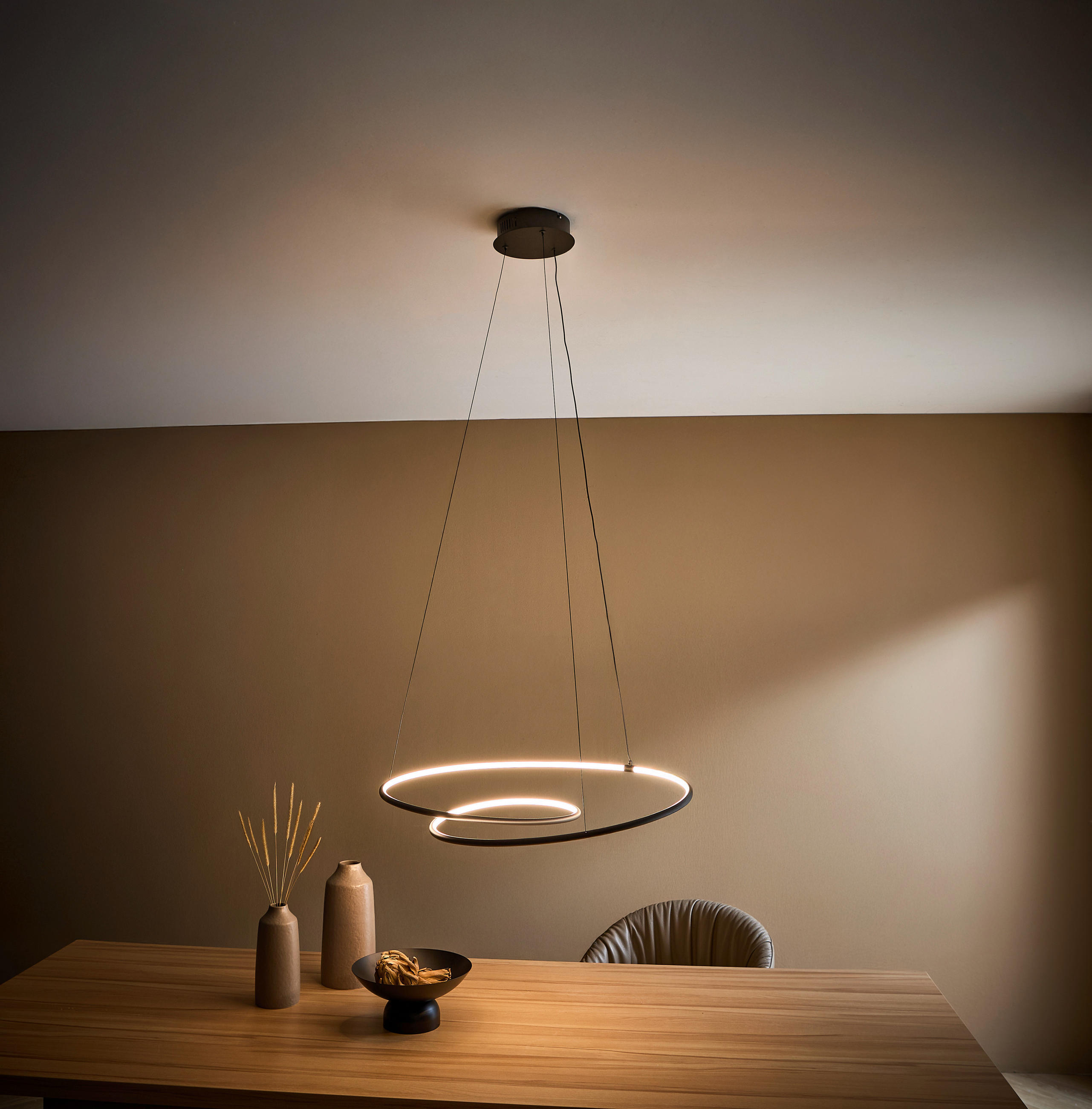 LED-HÄNGELEUCHTE Birmingham 67/150 cm   - Schwarz, LIFESTYLE, Kunststoff/Metall (67/150cm) - Novel