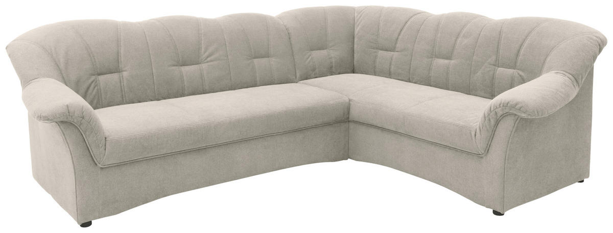 ECKSOFA Hellgrau Mikrofaser  - Hellgrau/Schwarz, KONVENTIONELL, Kunststoff/Textil (243/192cm) - MID.YOU