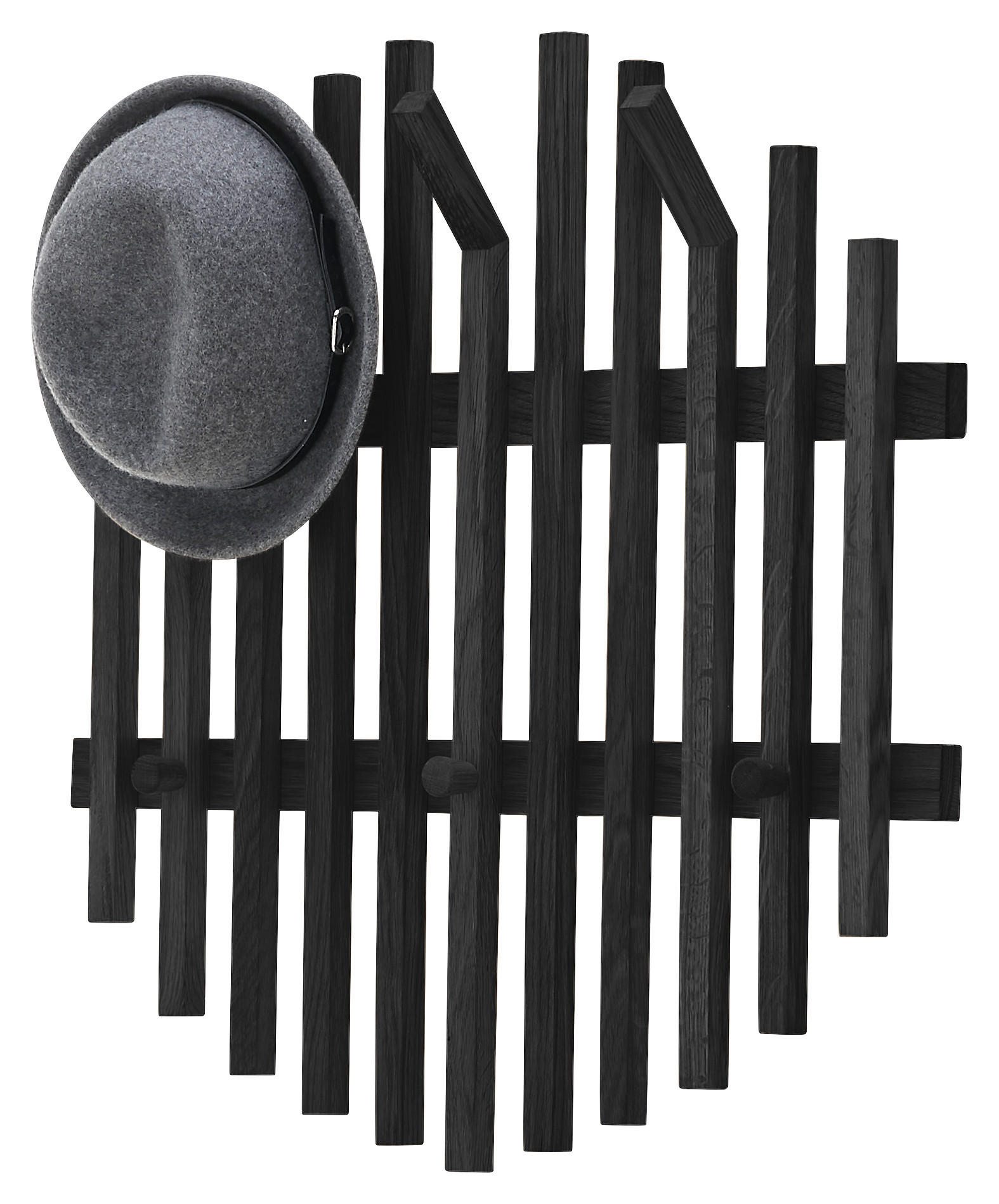 ŠATNÍ PANEL, černá, dub, 58/60/11 cm - černá, Basics, dřevo (58/60/11cm)