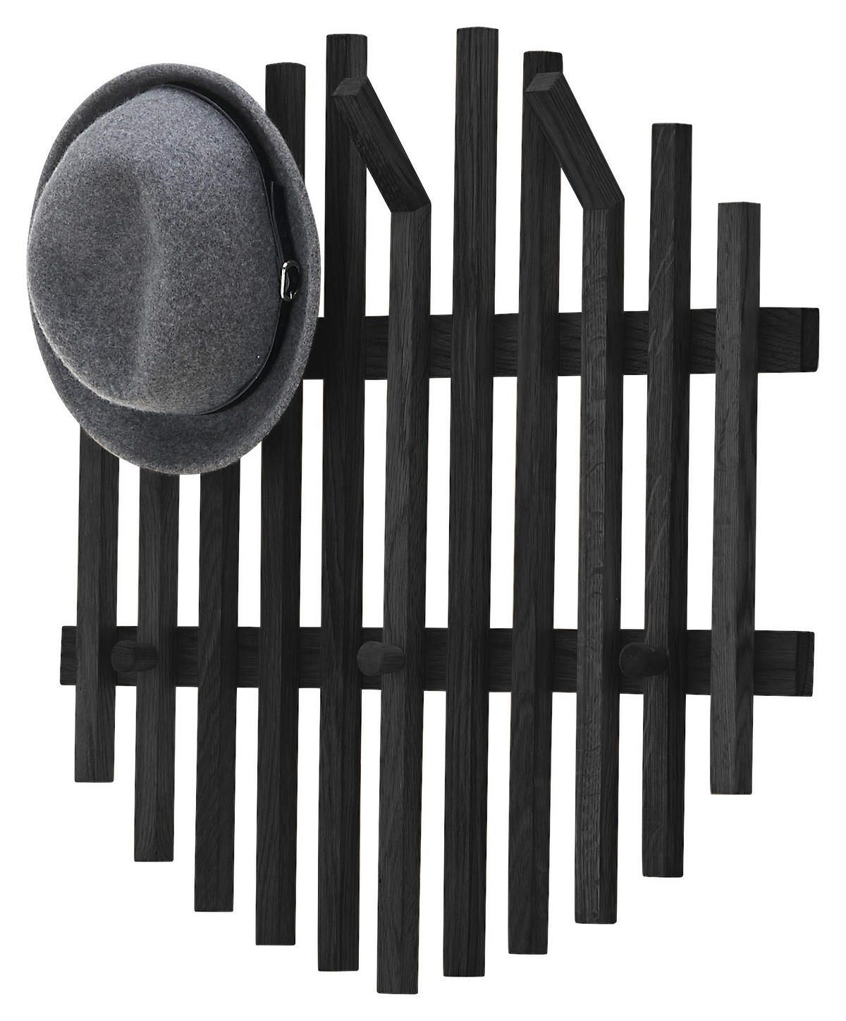 ŠATNÍ PANEL, černá, dub, 58/60/11 cm - černá, Basics, dřevo (58/60/11cm)