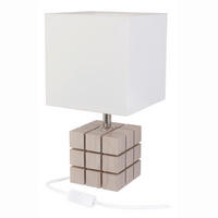 TISCHLEUCHTE  16/16/30 cm    - Weiß, Basics, Holz/Textil (16/16/30cm)