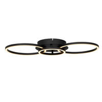 STROPNÍ LED SVÍTIDLO, 68/30/7,5 cm - černá, Basics, kov/plast (68/30/7,5cm) - Novel