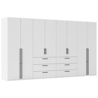 DREHTÜRENSCHRANK 400/223/61 cm,  in Weiß, 8-türig  - Schwarz/Weiß, Basics, Holzwerkstoff/Metall (400/223/61cm) - Novel