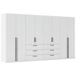 DREHTÜRENSCHRANK 400/223/61 cm,  in Weiß, 8-türig  - Schwarz/Weiß, Basics, Holzwerkstoff/Metall (400/223/61cm) - Novel