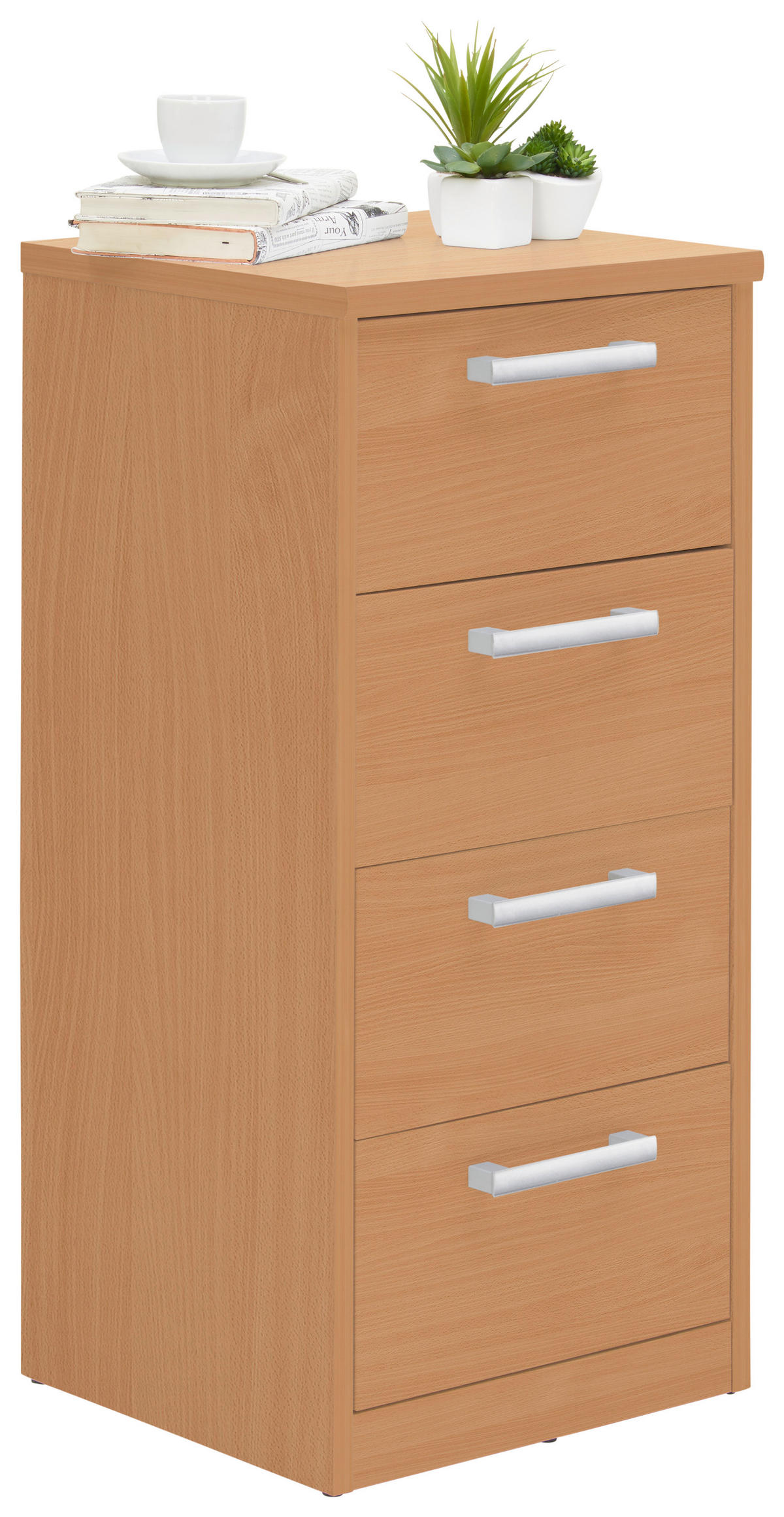 KOMMODE  in 38/84/36 cm  - Silberfarben/Buchefarben, Basics, Holzwerkstoff (38/84/36cm) - Xora