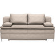 BOXSPRINGSOFA Centa in Flachgewebe Sandfarben  - Sandfarben/Chromfarben, Design, Textil/Metall (200/93/107cm) - Novel