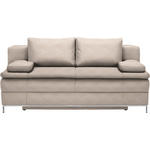 BOXSPRINGSOFA in Flachgewebe Sandfarben  - Sandfarben/Chromfarben, Design, Textil/Metall (200/93/107cm) - Novel