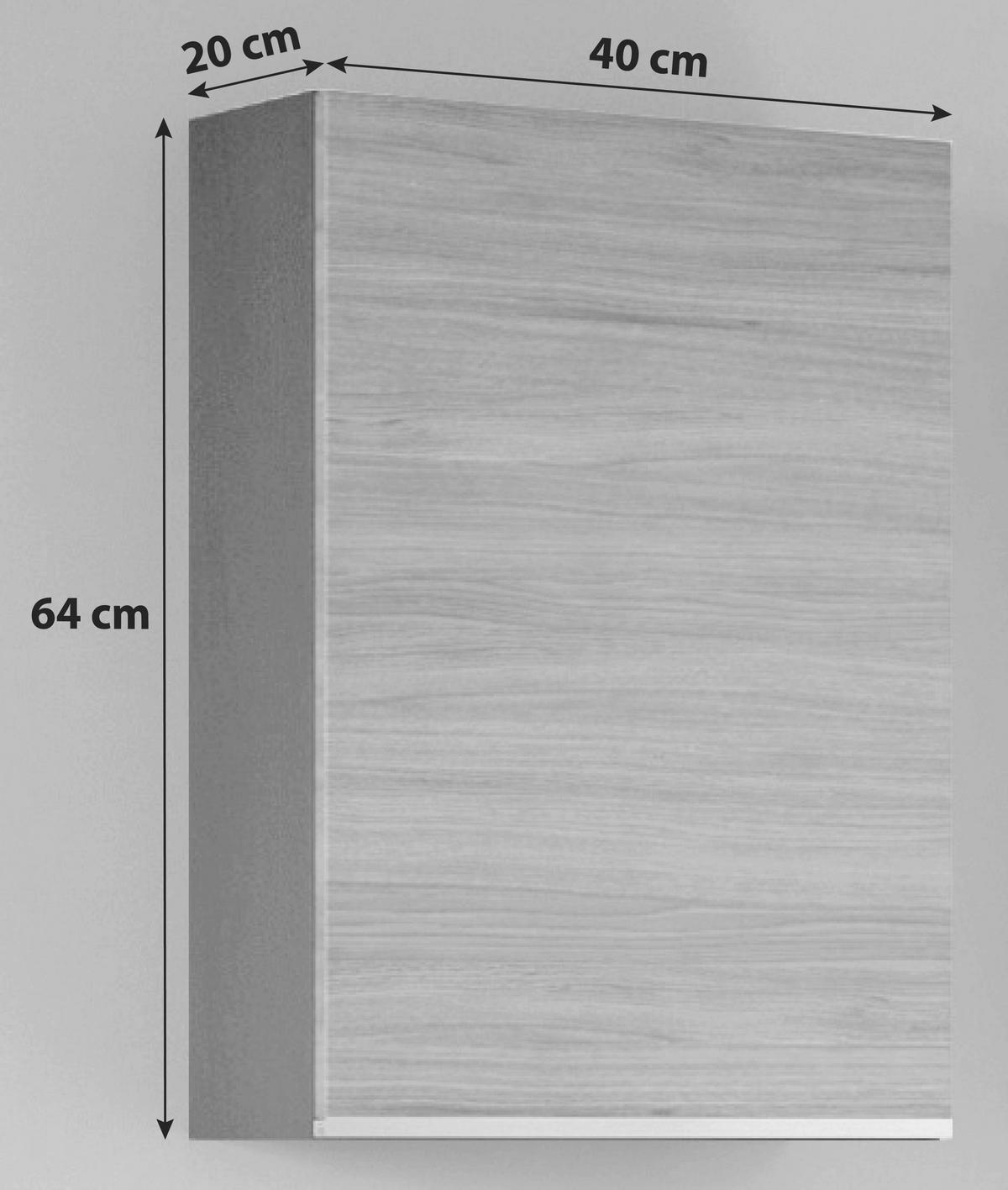 Hängeschrank in Grau 40/64/20 cm  - Alufarben/Graphitfarben, Basics, Holzwerkstoff/Metall (40/64/20cm) - Held
