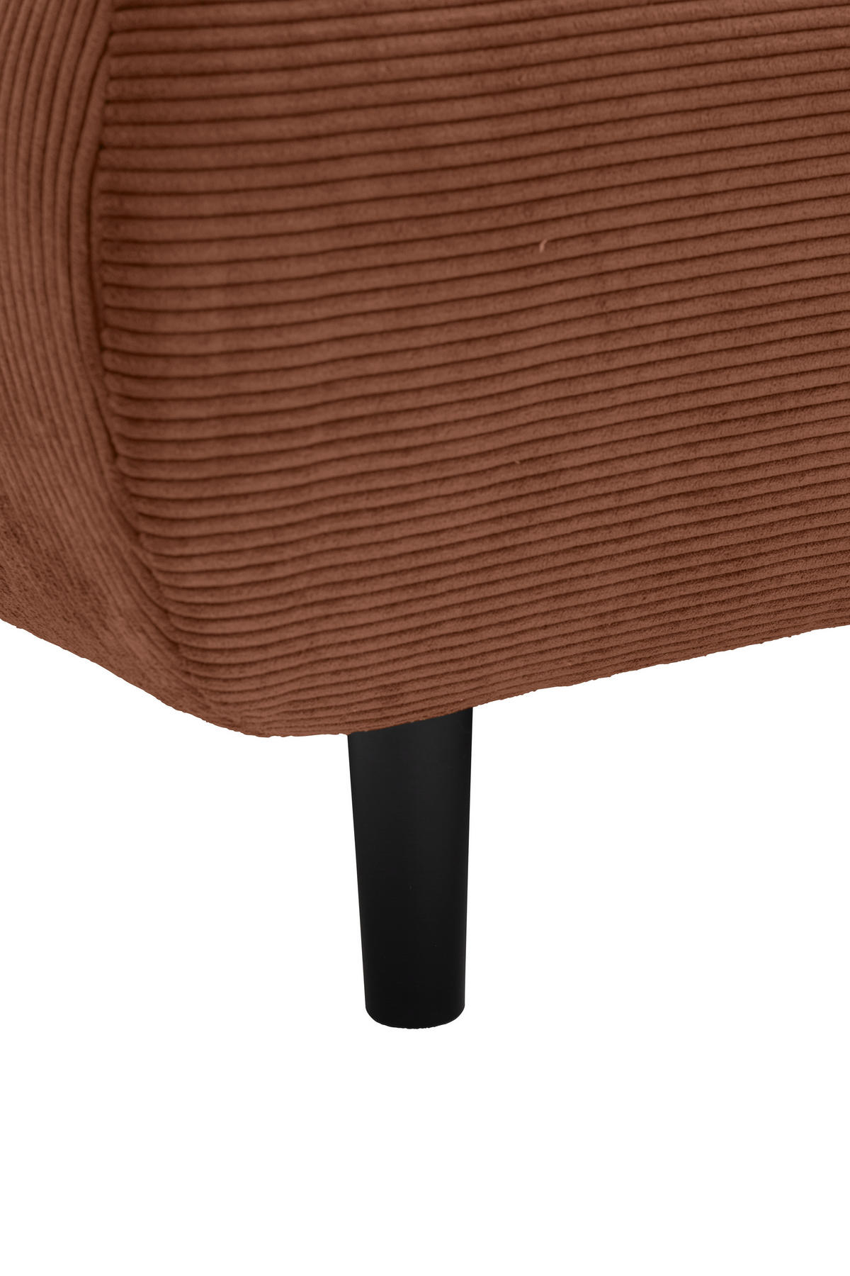 ECKSOFA Ottomane rechts, Eckteil  Rostfarben Feincord  - Rostfarben/Schwarz, Design, Holz/Textil (288/215cm) - Pure Home Lifestyle