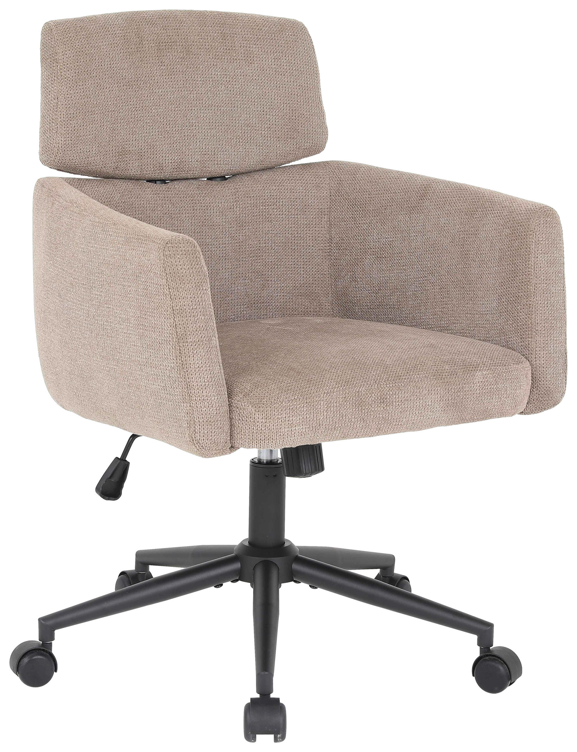 DREHSTUHL Mikrofaser Braun  - Schwarz/Braun, MODERN, Holz/Kunststoff (62/92/100/63cm) - MID.YOU