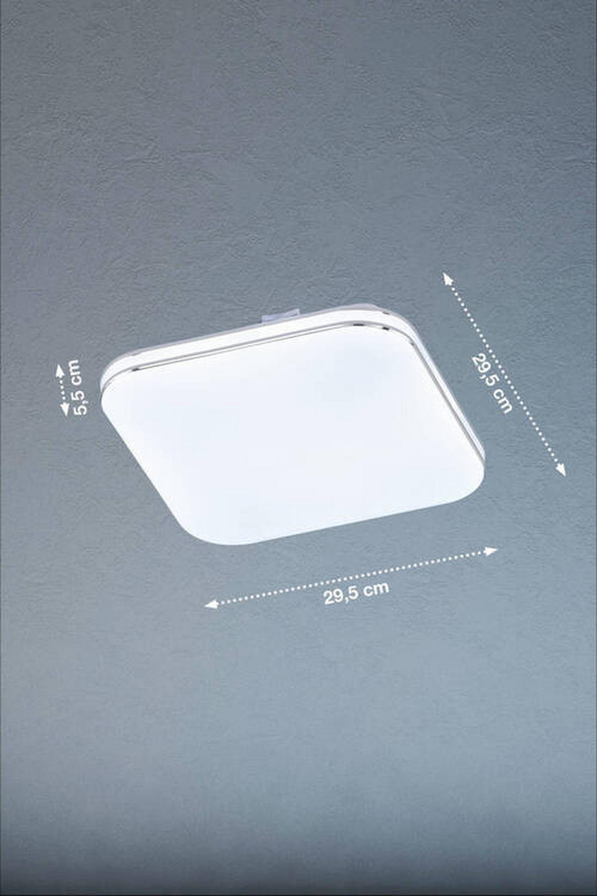 STROPNÍ LED SVÍTIDLO, 29,50/29,50 cm  - bílá/barvy chromu, Konvenční, sklo (29,50/29,50cm) - Fischer & Honsel