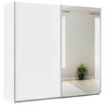 SCHWEBETÜRENSCHRANK  in Weiß  - Alufarben/Weiß, KONVENTIONELL, Glas/Holzwerkstoff (225/210/62cm) - Xora