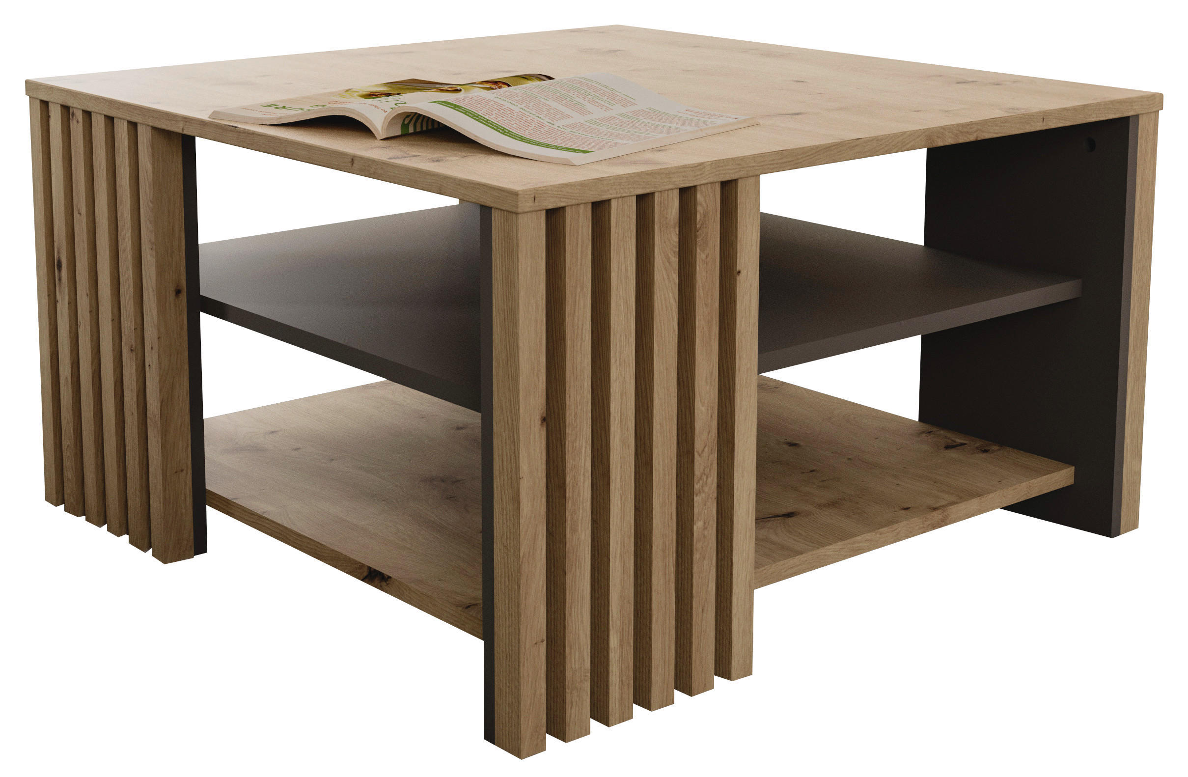 E-shop Carryhome KONFERENČNÝ STOLÍK, sivá, dub artisan, kompozitné drevo, 80/80/45 cm