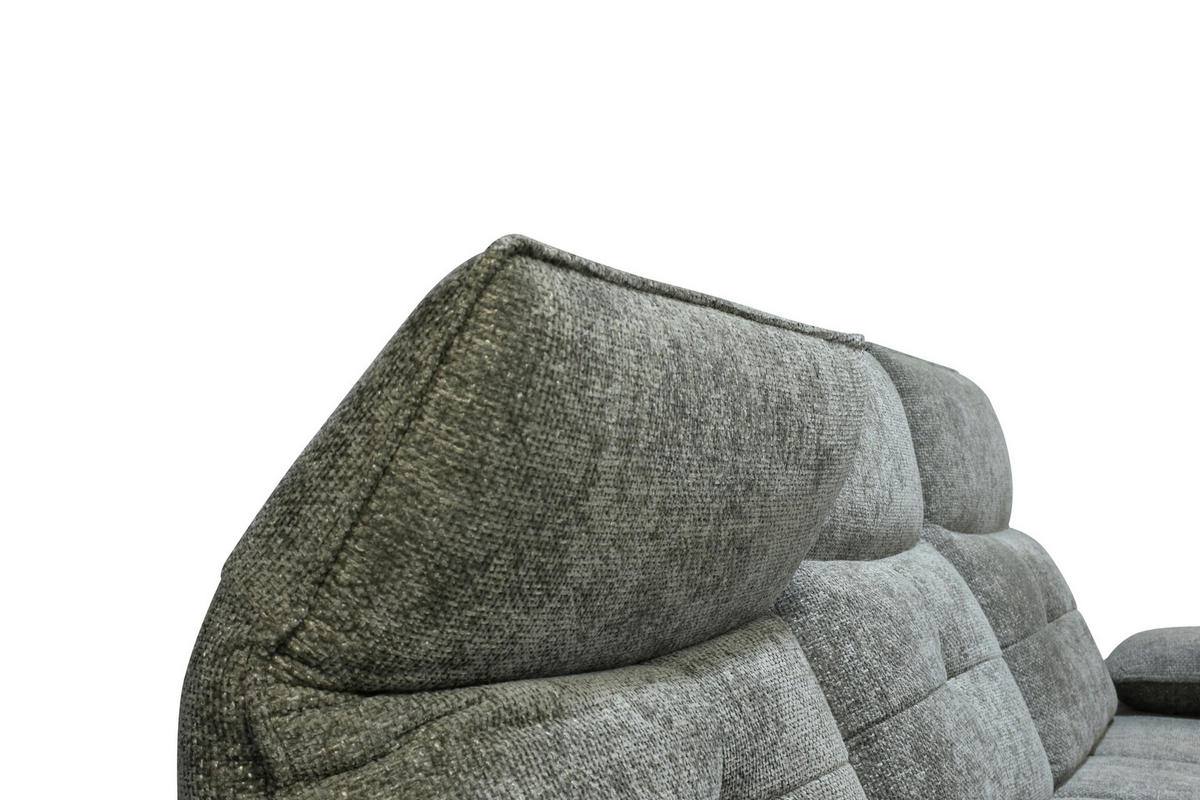 ECKSOFA Grau Chenille  - Schwarz/Grau, Design, Kunststoff/Textil (314/162cm) - Livetastic