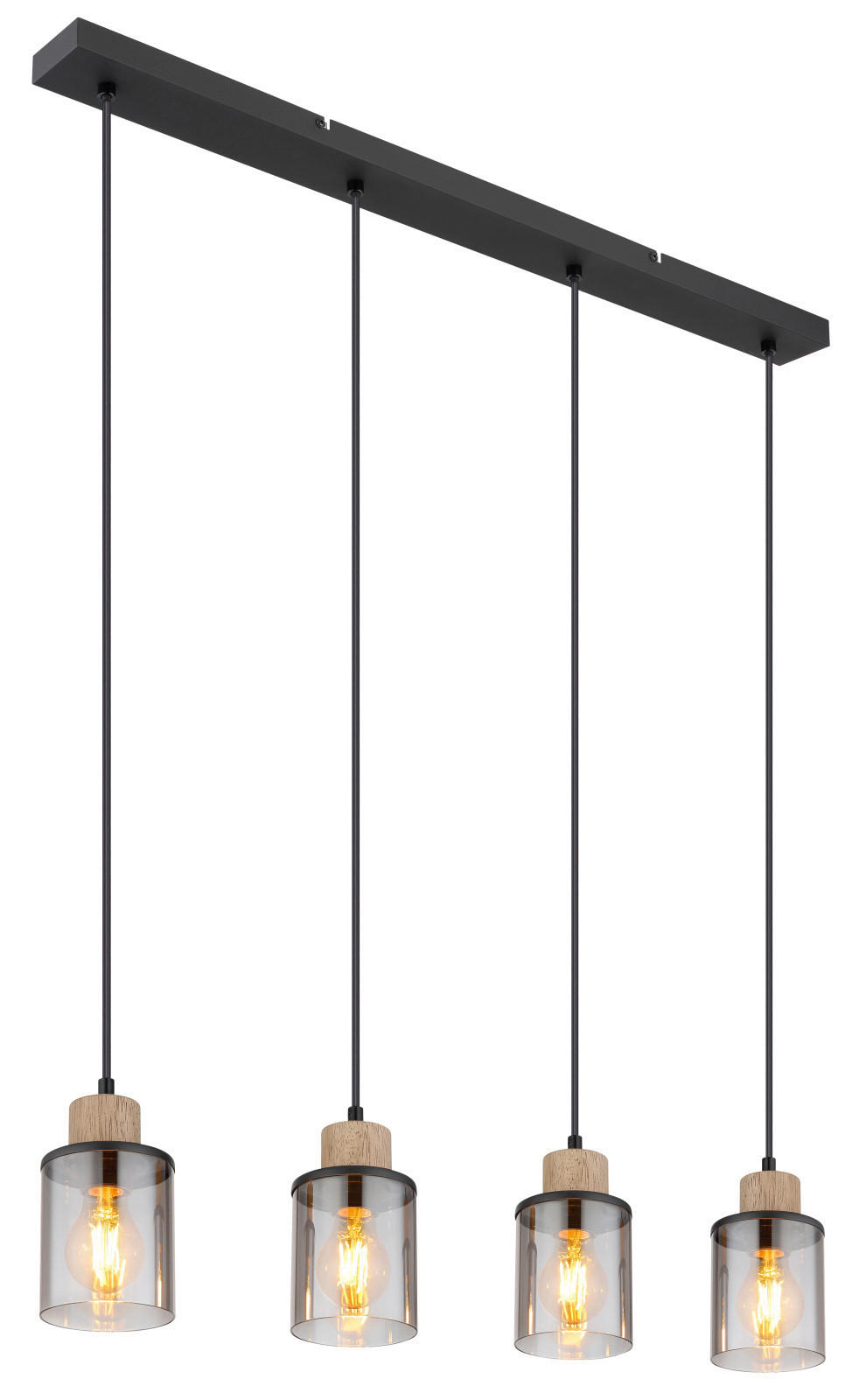 ZÁVĚSNÉ SVÍTIDLO, 78/10/120 cm  - tmavě hnědá/černá, Basics, kov/dřevo (78/10/120cm) - Globo