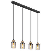 ZÁVESNÉ SVIETIDLO, 78/10/120 cm  - čierna/tmavohnedá, Basics, kov/drevo (78/10/120cm) - Globo