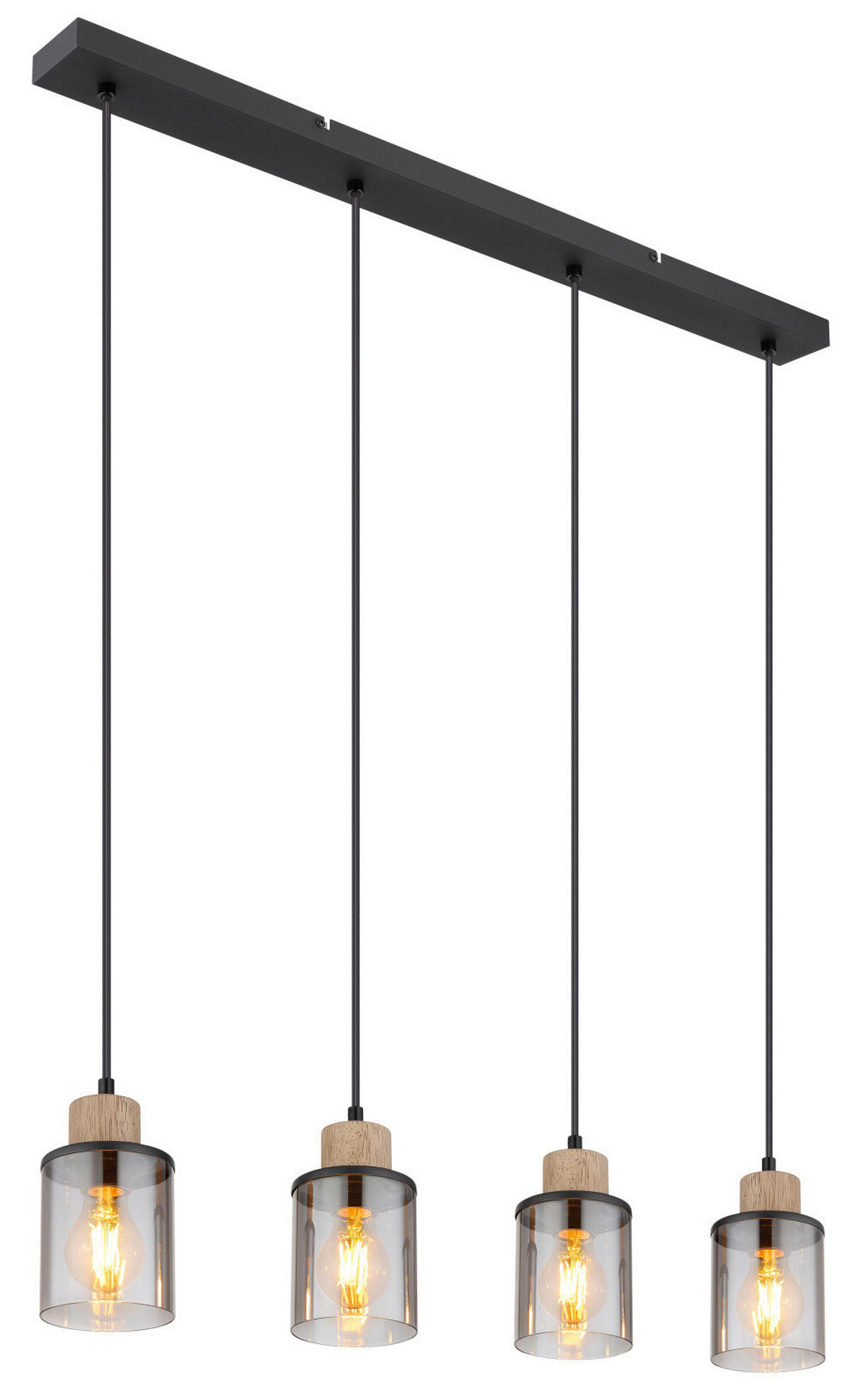 ZÁVESNÉ SVIETIDLO, 78/10/120 cm  - čierna/tmavohnedá, Basics, kov/drevo (78/10/120cm) - Globo