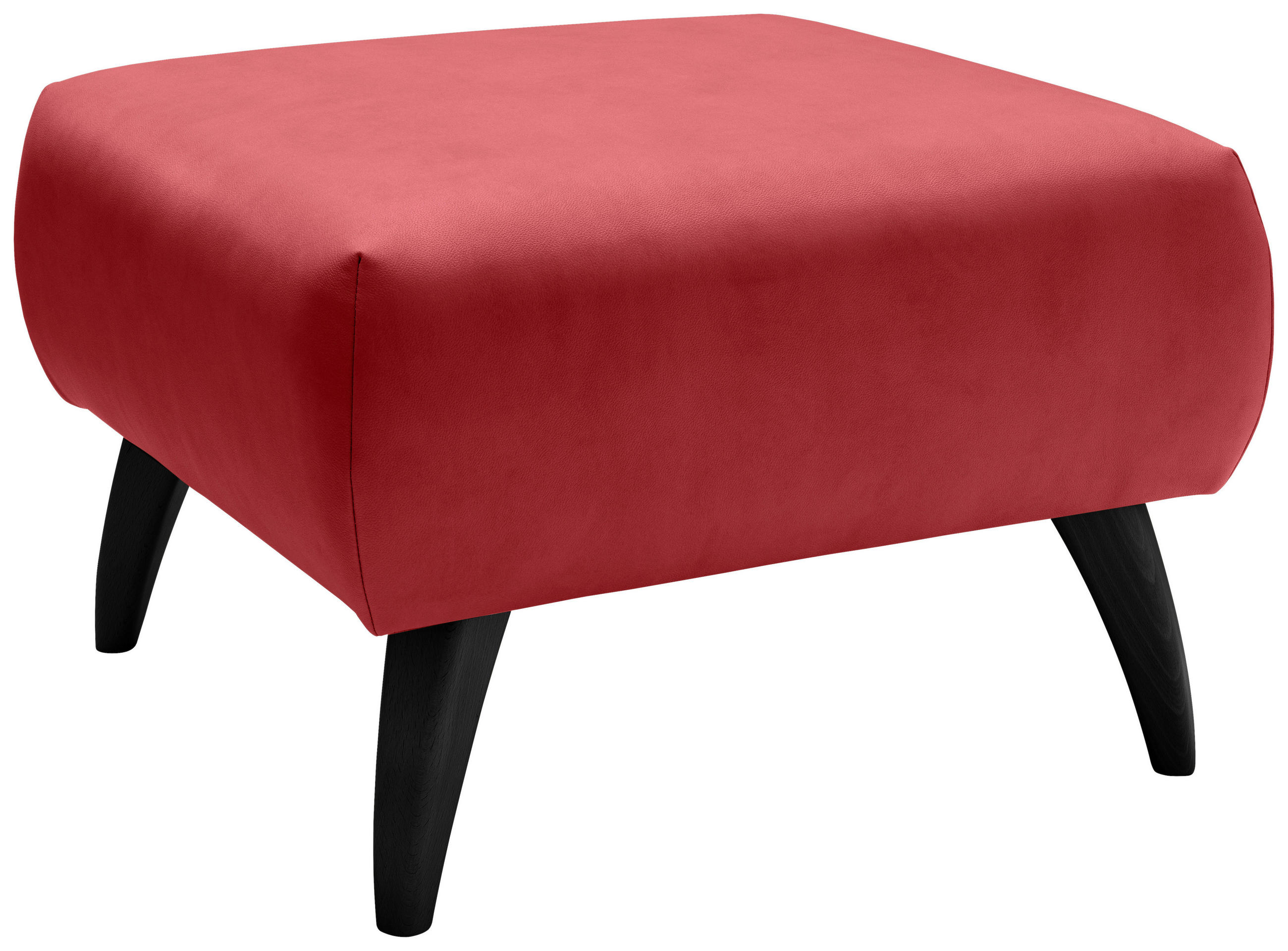 HOCKER Lederlook Rot  - Rot/Schwarz, MODERN, Holz/Textil (66/44/66cm) - Livetastic