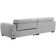 ECKSOFA in Mikrofaser Hellgrau  172/256 cm  - Hellgrau/Schwarz, Design, Textil/Metall (172/256cm) - Carryhome