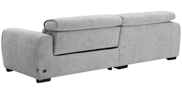ECKSOFA in Mikrofaser Hellgrau  172/256 cm  - Hellgrau/Schwarz, Design, Textil/Metall (172/256cm) - Carryhome