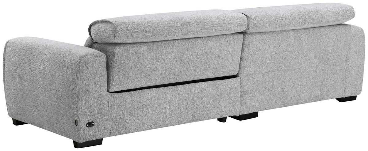 ECKSOFA Hellgrau Mikrofaser  - Hellgrau/Schwarz, Design, Textil/Metall (172/256cm) - Carryhome