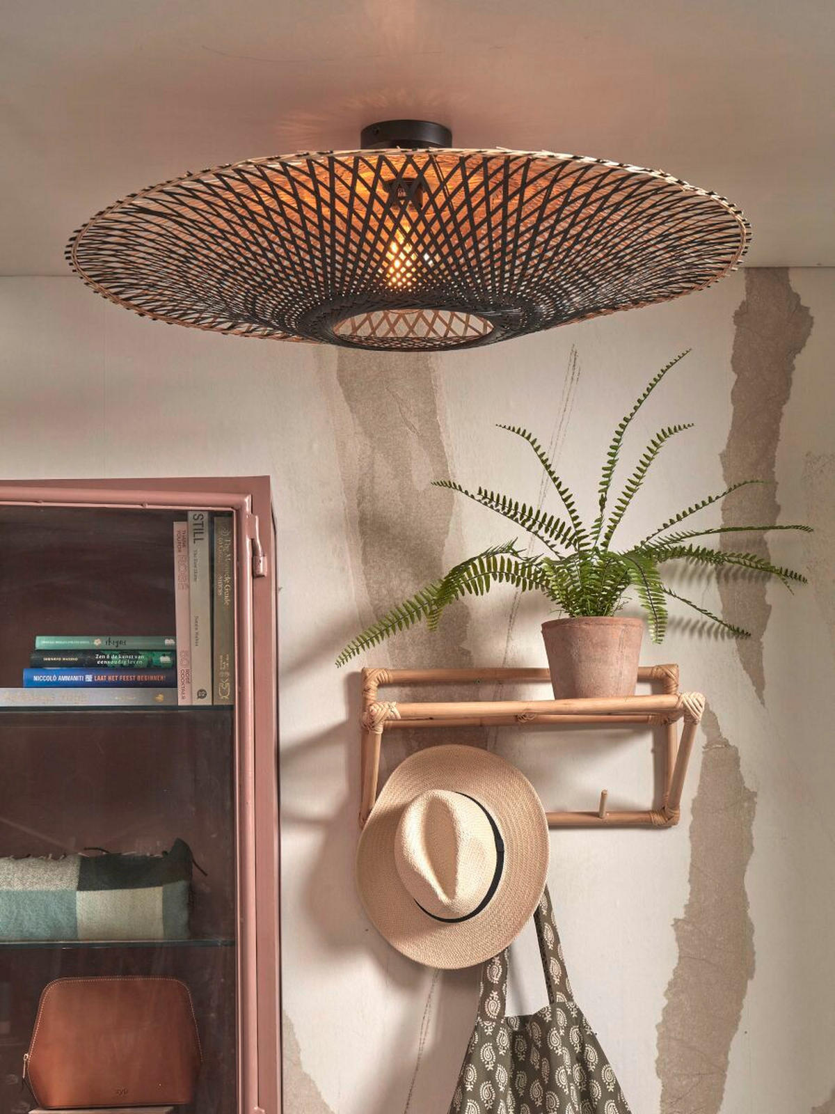 TAKLAMPA GOOD&MOJO  87/20 cm  - svart/naturfärgad, Trend (87/20cm) - Good & Mojo