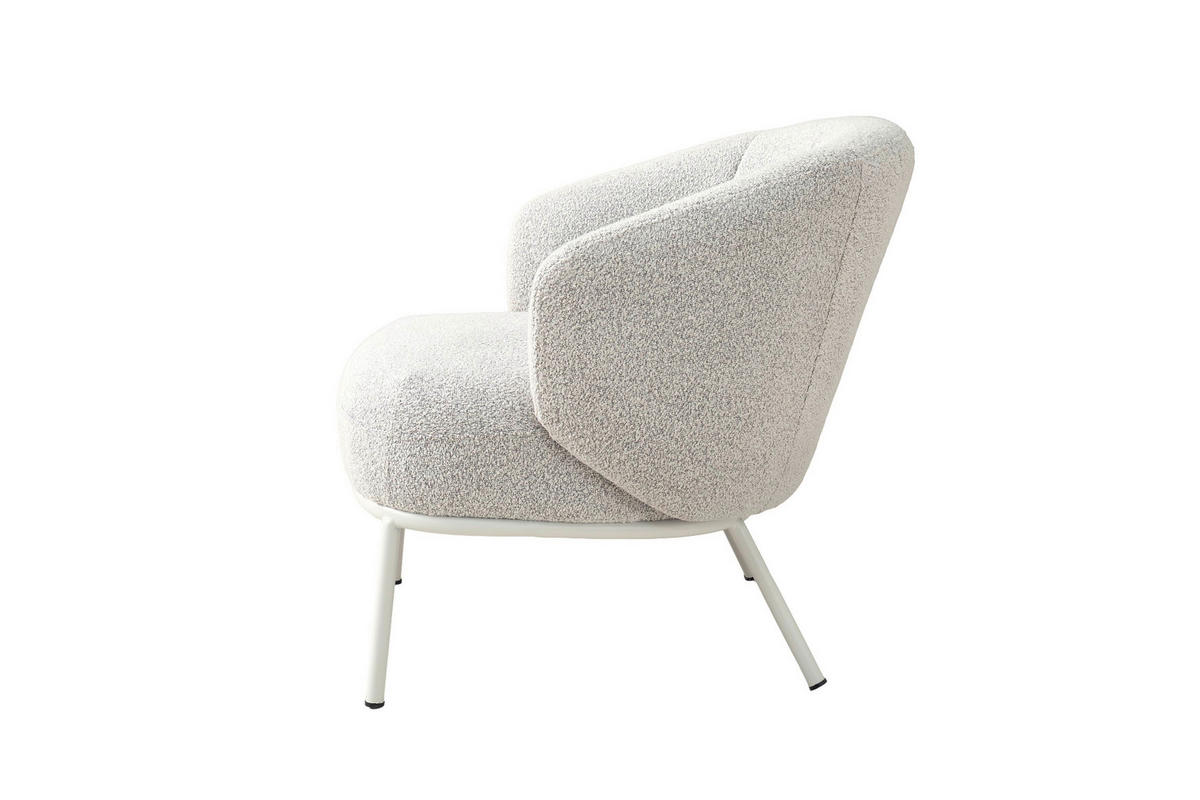 SESSEL in Bouclé Greige, Seidengrau  - Greige/Seidengrau, MODERN, Textil/Metall (73/73/80cm) - Schöner Wohnen