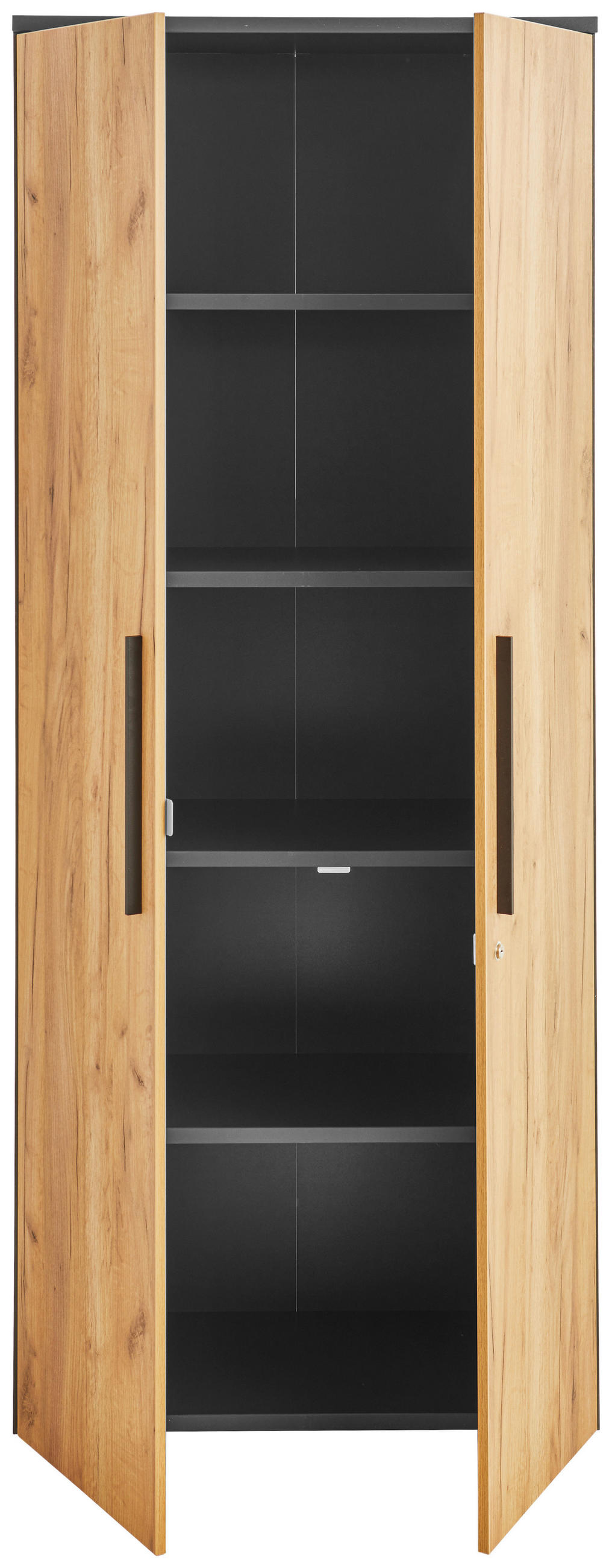 AKTENSCHRANK Graphitfarben, Eichefarben  - Eichefarben/Graphitfarben, MODERN, Holzwerkstoff (80/197/40cm) - Novel