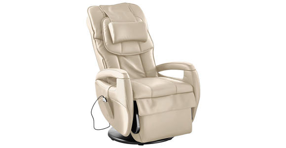MASSAGESESSEL  mit Kombination Echtleder/Lederlook Beige    - Beige, Design, Leder/Kunststoff (80/117/114cm) - Cantus
