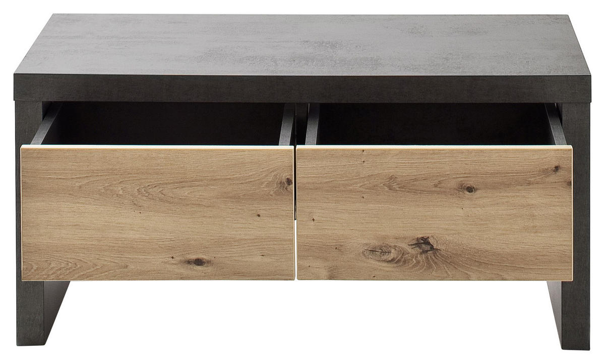 GARDEROBENBANK 91/45/38 cm  - Eichefarben/Anthrazit, Design, Holz/Holzwerkstoff (91/45/38cm) - Voleo