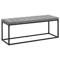 SITZBANK  in 120/47/42 cm  - Schwarz/Grau, LIFESTYLE, Textil/Metall (120/47/42cm) - Xora