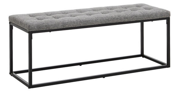 SITZBANK  in 120/47/42 cm  - Schwarz/Grau, LIFESTYLE, Textil/Metall (120/47/42cm) - Xora