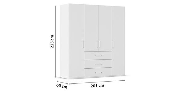 DREHTÜRENSCHRANK in Weiß - Weiß, Design, Holzwerkstoff/Kunststoff (201/223/60cm) - Novel