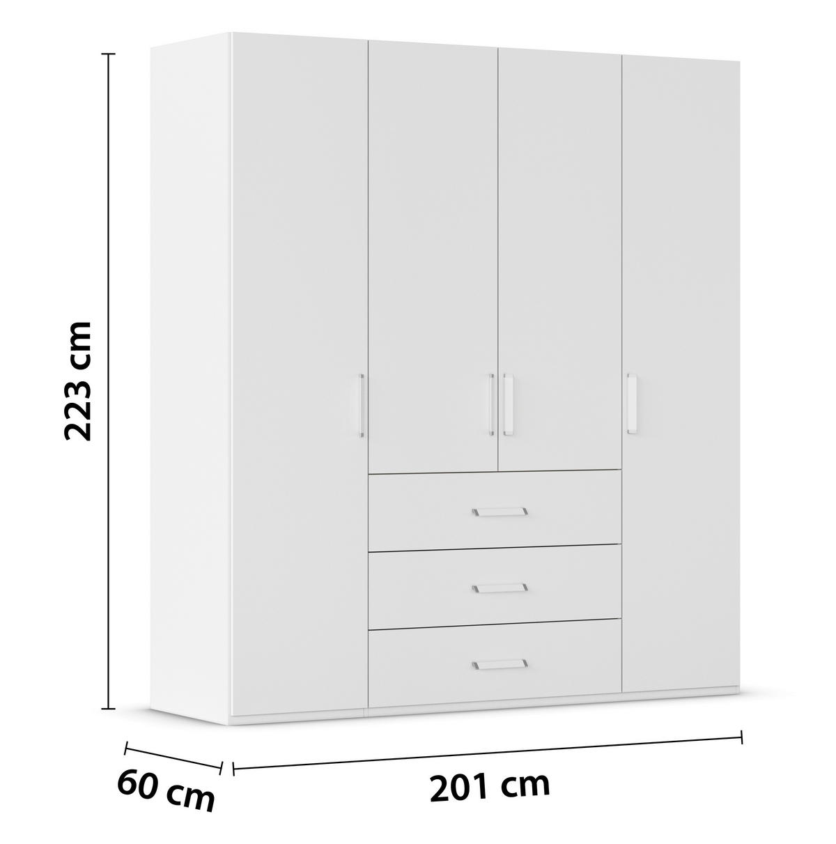 DREHTÜRENSCHRANK  in Weiß  - Weiß, Design, Holzwerkstoff/Kunststoff (201/223/60cm) - Novel