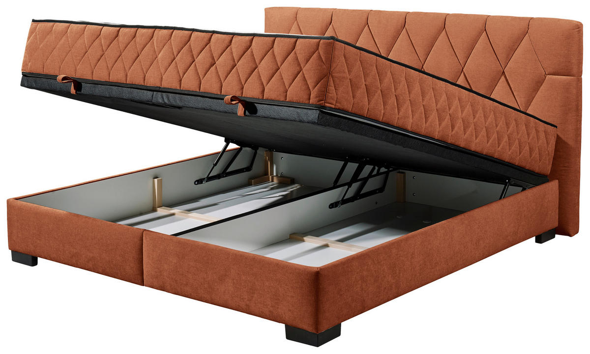 BOXBETT 180/200 cm  in Cognac  - Cognac/Schwarz, MODERN, Holzwerkstoff/Kunststoff (180/200cm) - MID.YOU