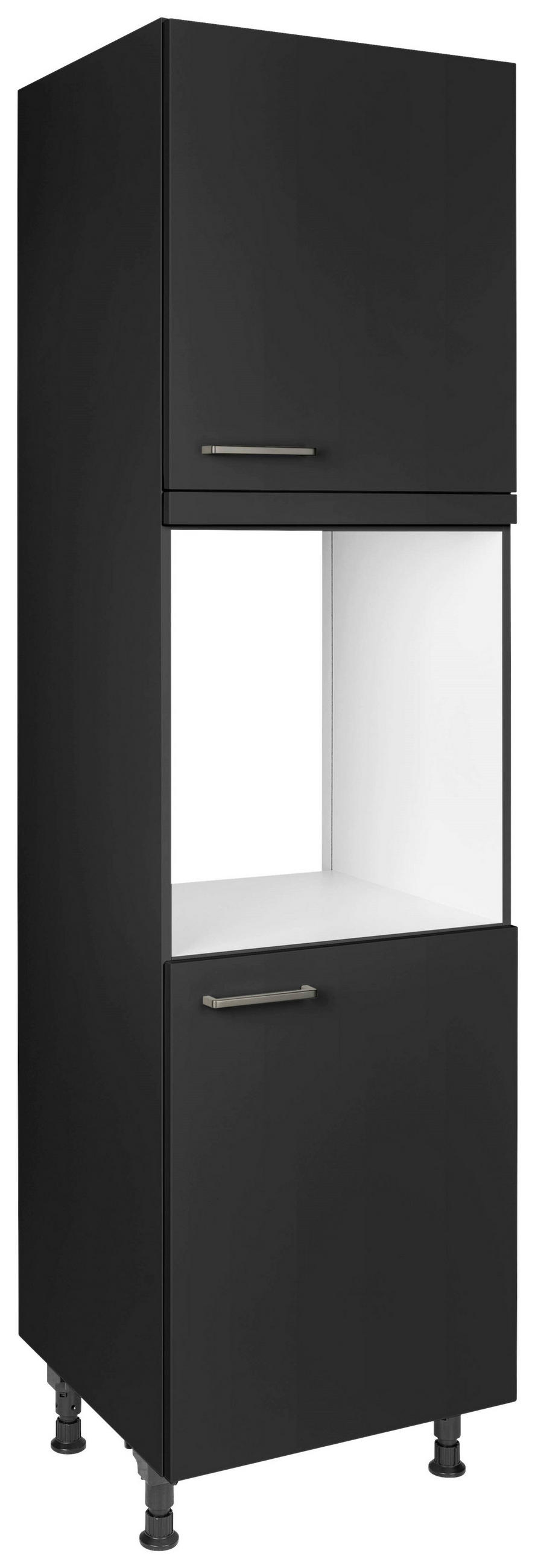 GERÄTEUMBAUSCHRANK 60/216,6/58 cm  in Schwarz  - Edelstahlfarben/Schwarz, MODERN, Holzwerkstoff/Metall (60/216,6/58cm) - Nobilia