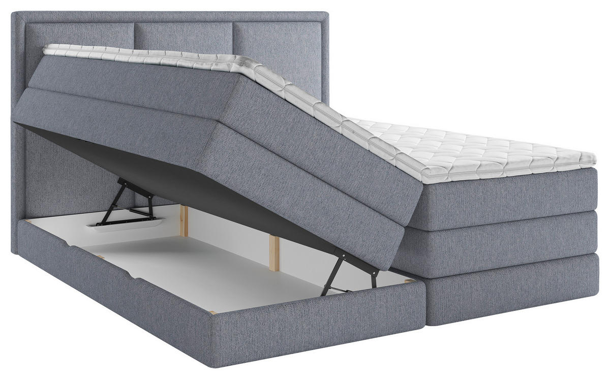 BOXSPRINGBETT 200/200 cm  in Blau  - Blau, Design, Holzwerkstoff/Kunststoff (200/200cm) - MID.YOU
