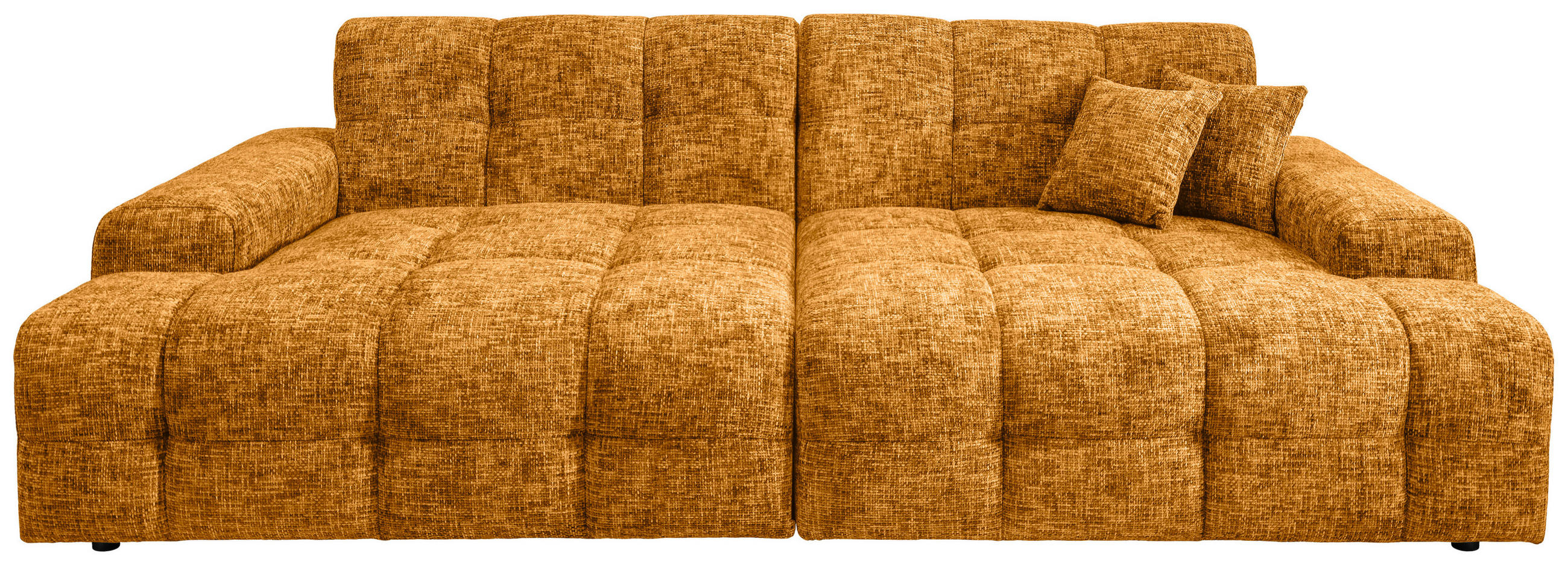 BIGSOFA in Struktur Goldfarben - Goldfarben/Schwarz, MODERN, Kunststoff/Textil (304/87/155cm) - Livetastic