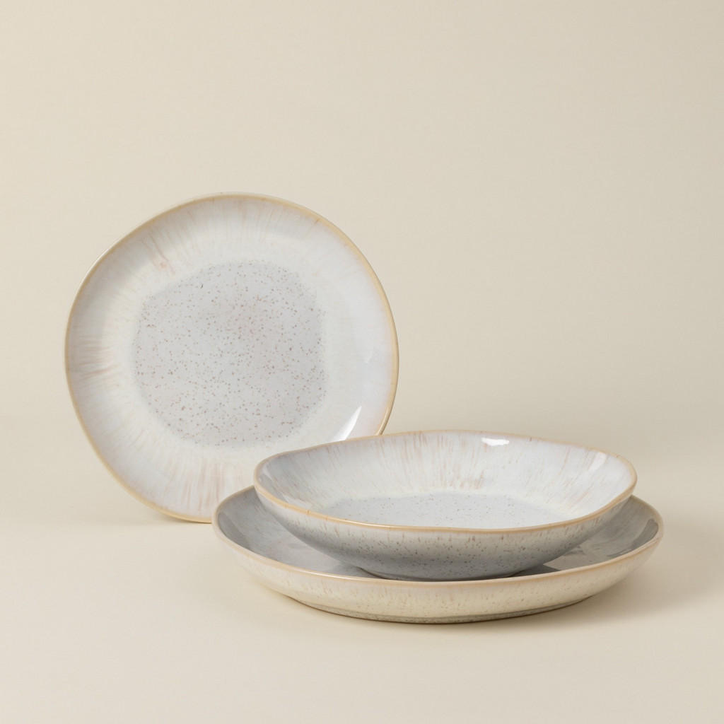 Thumbnail - Costa Nova Kombiservice Eivissa, Creme, Weiß Hochglanz, Keramik, 12-teilig, Handmade in Europe, Essen & Trinken, Geschir...