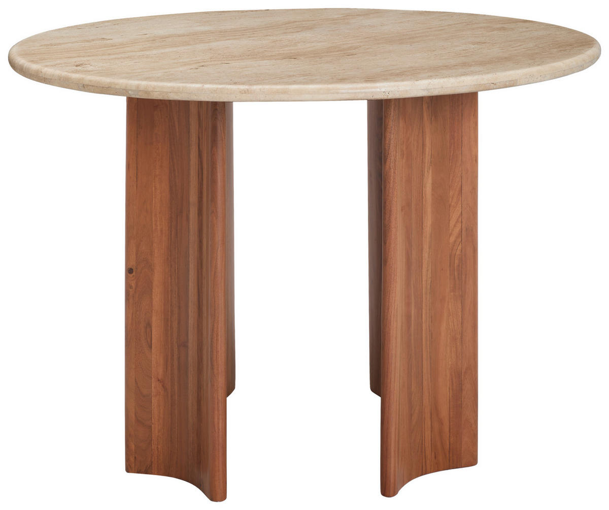ESSTISCH in Holz, Stein  - Naturfarben/Akaziefarben, Trend, Holz/Stein (120cm) - Livetastic