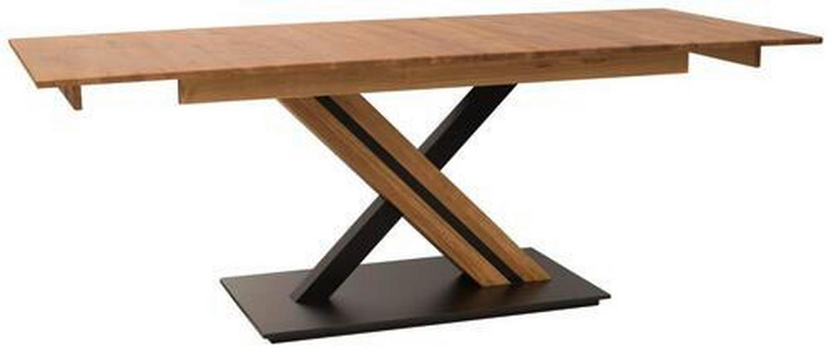 ESSTISCH in Holz 160-210/90/76 cm  - Eichefarben/Schwarz, Konventionell, Holz (160-210/90/76cm) - Celina Home