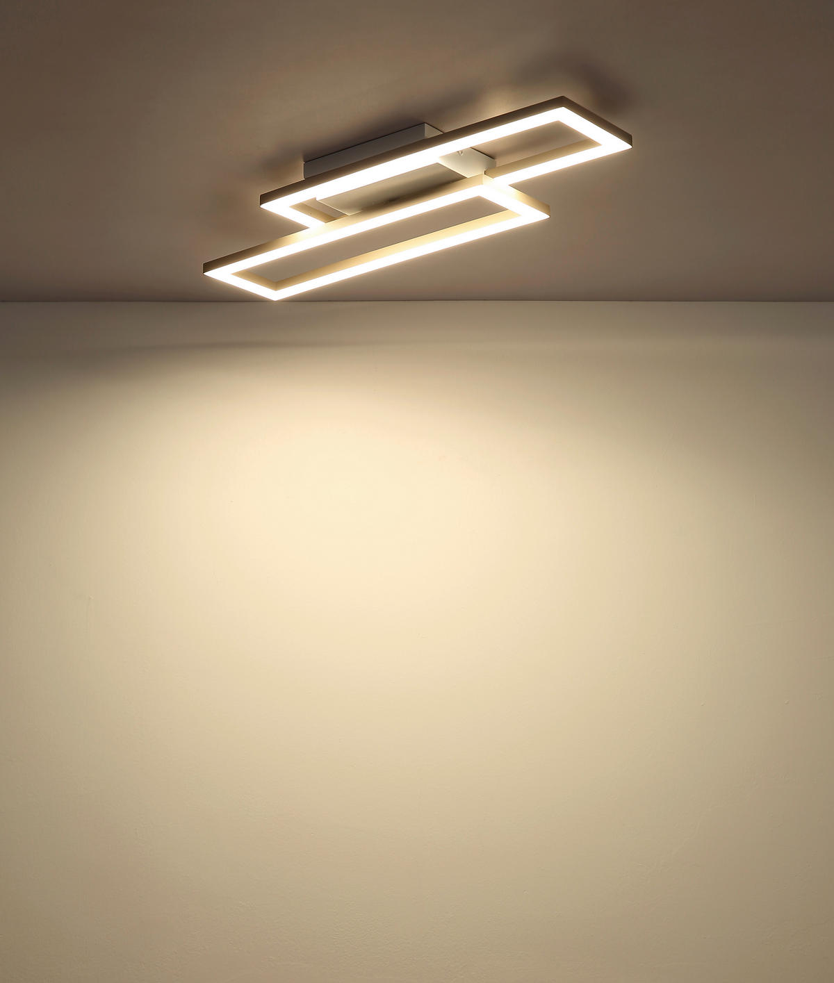 LED-DECKENLEUCHTE 55/15,5/5,5 cm   - Sandfarben/Weiß, Design, Kunststoff (55/15,5/5,5cm) - Globo