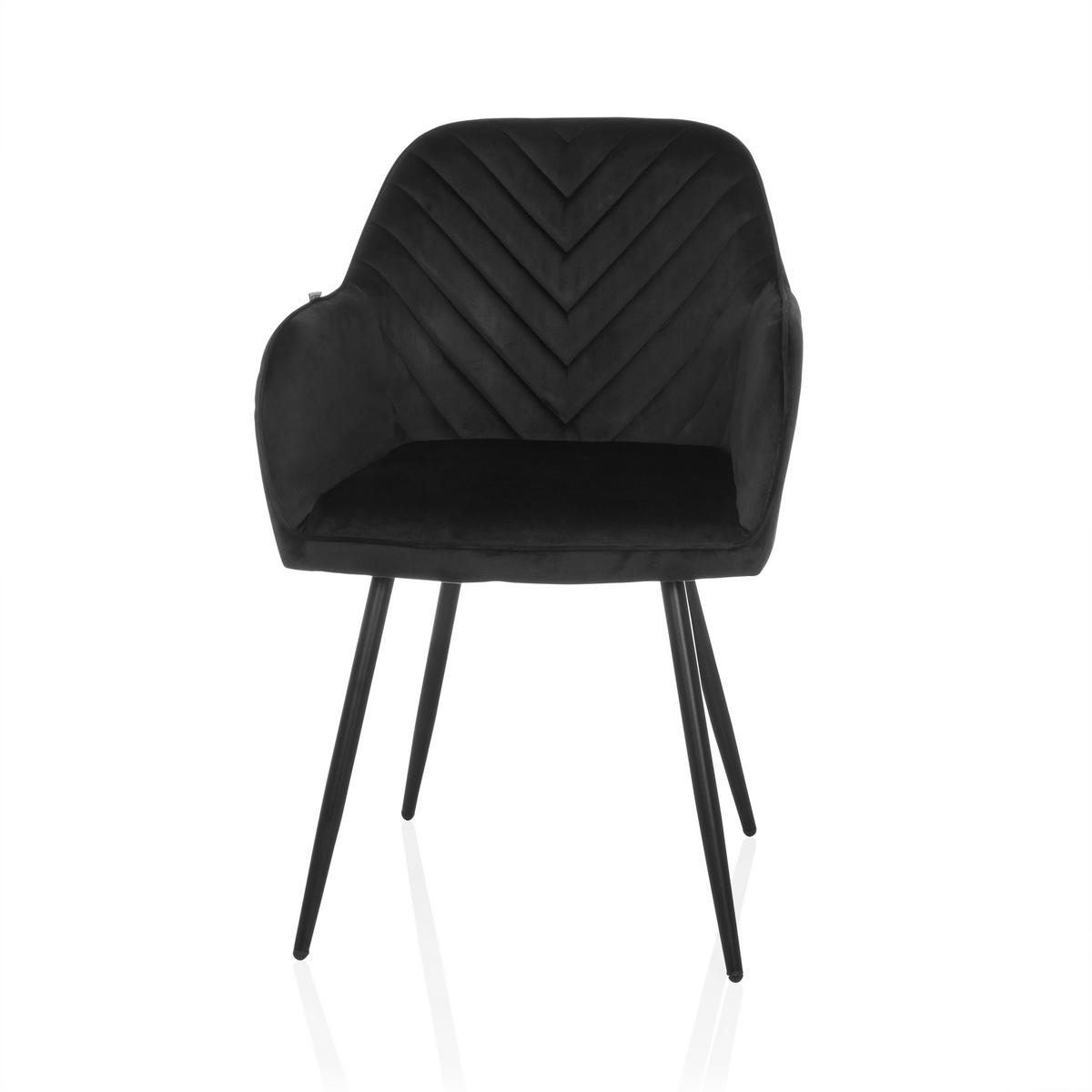 STOL MED ARMSTÖD  - svart, Modern, metall/textil (55/86/58cm) - MID.YOU