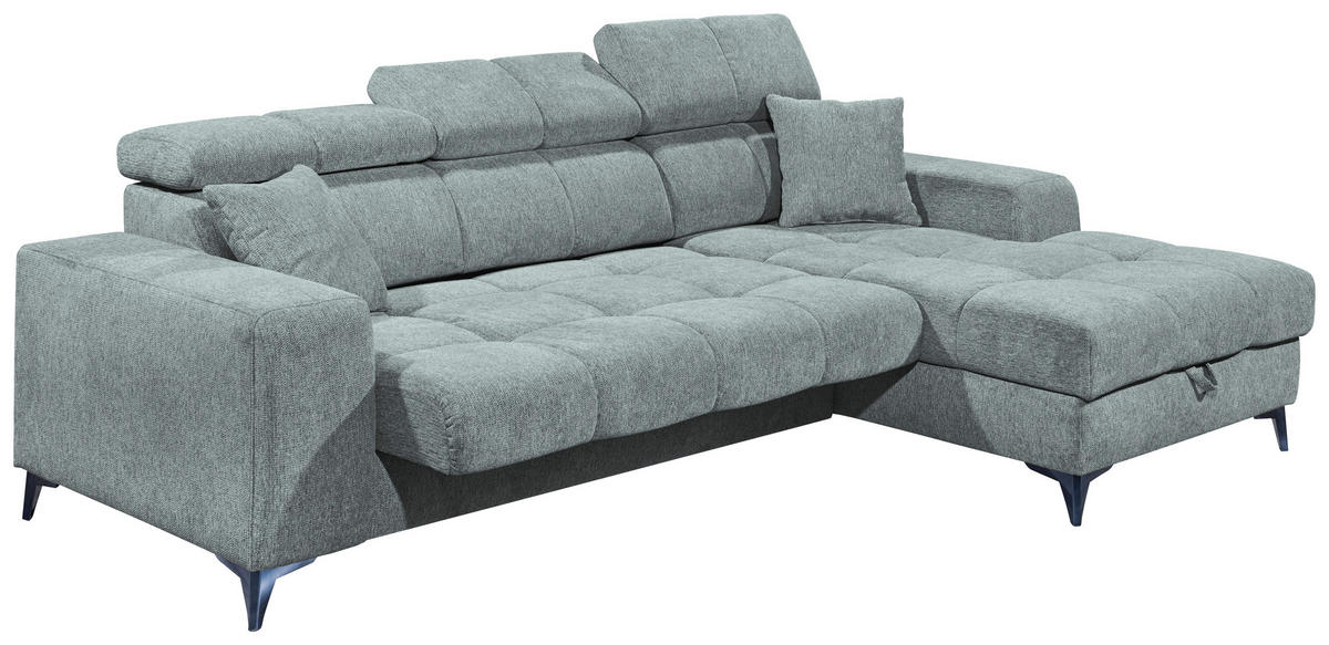 KUTNA GARNITURA tekstil  svijetlo plava   - crna/svijetlo plava, Konvencionalno, tekstil/plastika (268/172cm) - MID.YOU