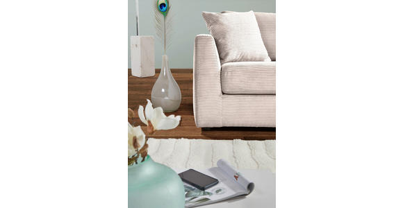 ECKSOFA Naturfarben Cord Zierkissen, Rückenkissen, Rücken echt  - Schwarz/Naturfarben, KONVENTIONELL, Kunststoff/Textil (234/170cm) - Carryhome